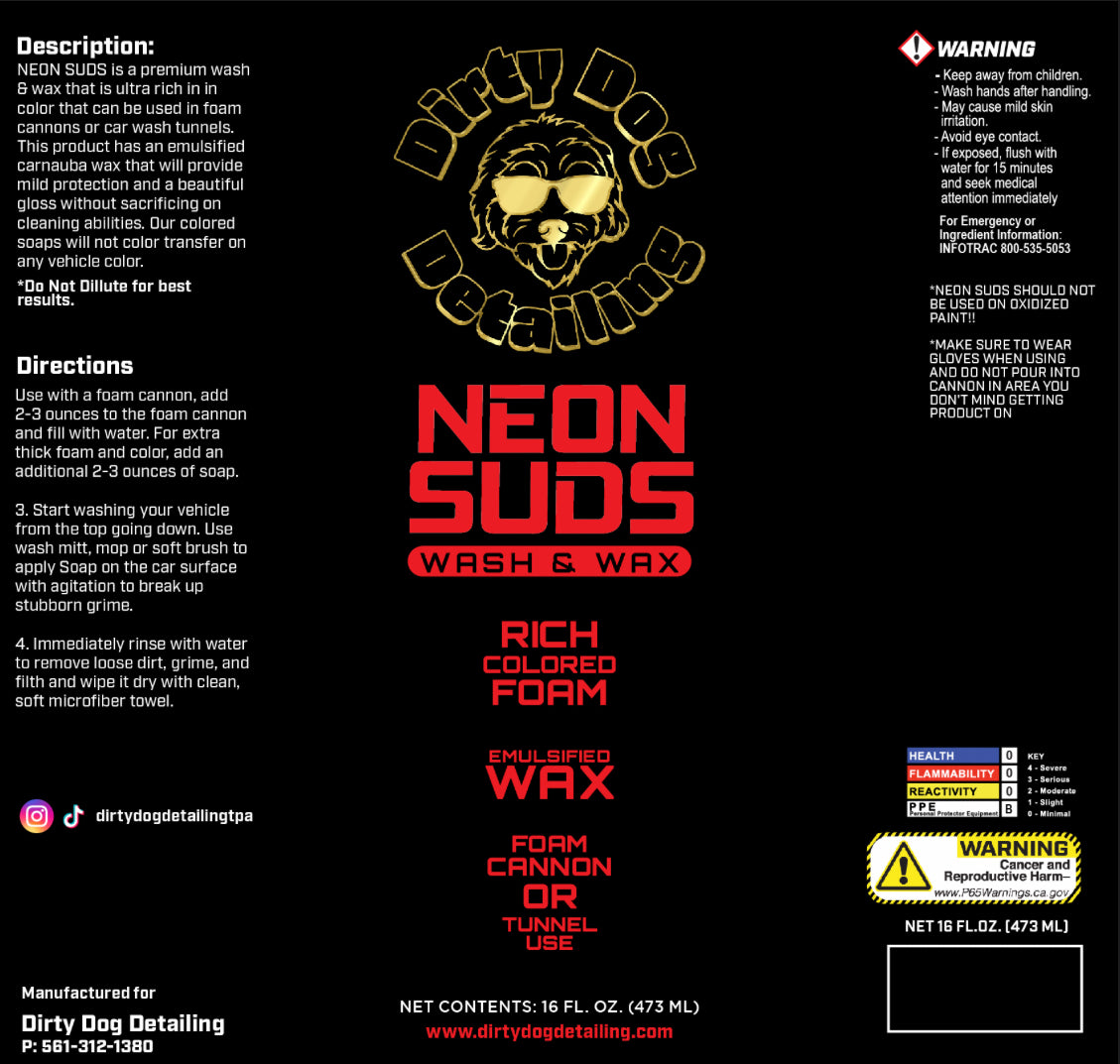 Neon Suds Wash & Wax (Pink)